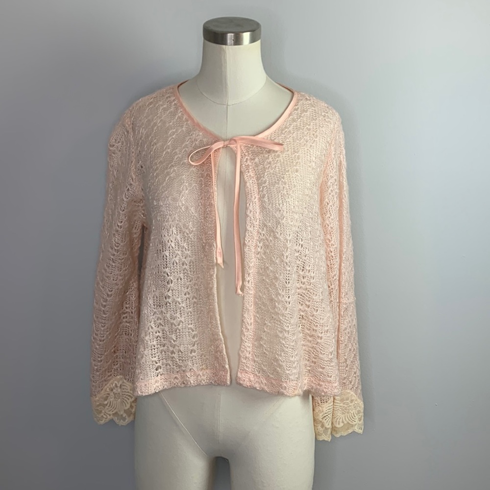 Mina Koo Mohair Knitted Sweater Cardigan Vintage M